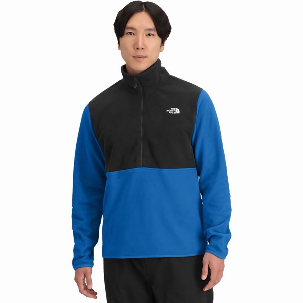 The North Face Men’s Glacier Fleece 1/2 Zip Jacket Black And Blue Size Small